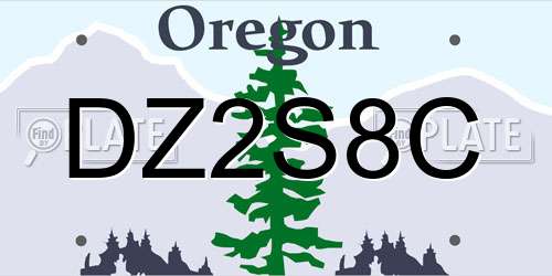 DZ2S8C Oregon License Plate