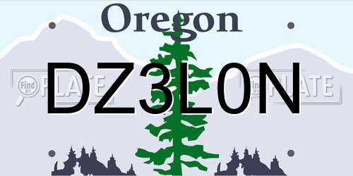 DZ3L0N Oregon License Plate
