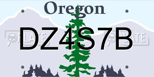DZ4S7B Oregon License Plate