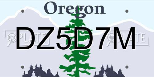 DZ5D7M Oregon License Plate
