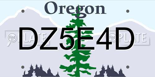 DZ5E4D Oregon License Plate