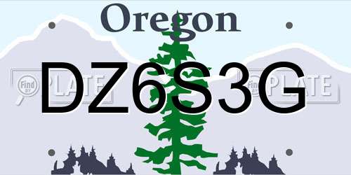 DZ6S3G Oregon License Plate