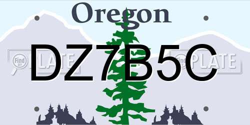 DZ7B5C Oregon License Plate