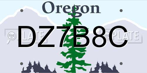 DZ7B8C Oregon License Plate