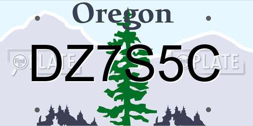 DZ7S5C Oregon License Plate