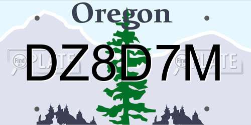 DZ8D7M Oregon License Plate