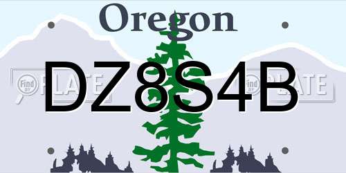 DZ8S4B Oregon License Plate