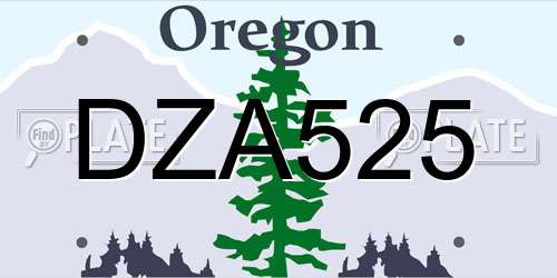 DZA525 Oregon License Plate