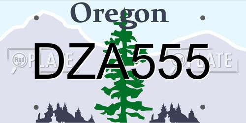 DZA555 Oregon License Plate