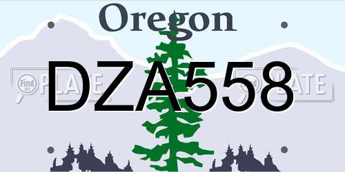 DZA558 Oregon License Plate