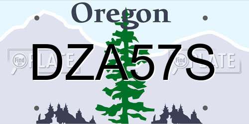 DZA57S Oregon License Plate