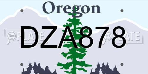 DZA878 Oregon License Plate