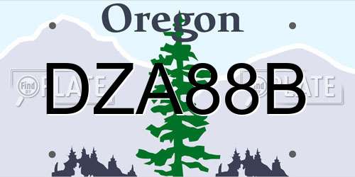 DZA88B Oregon License Plate