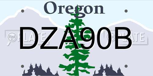 DZA90B Oregon License Plate
