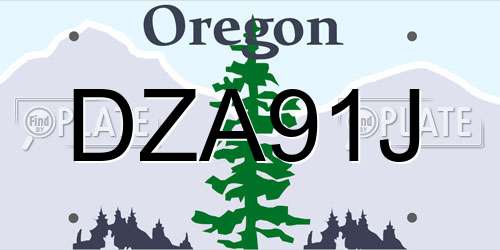 DZA91J Oregon License Plate