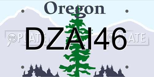 DZAI46 Oregon License Plate