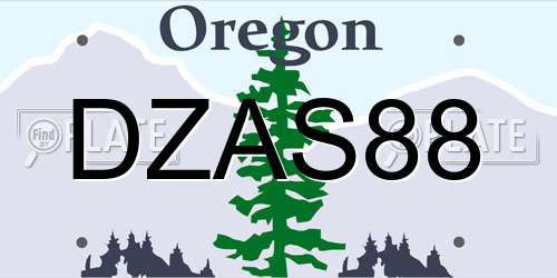 DZAS88 Oregon License Plate