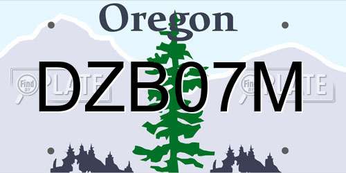 DZB07M Oregon License Plate