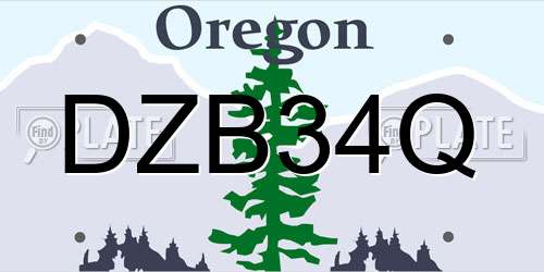 DZB34Q Oregon License Plate