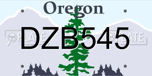 DZB545 Oregon License Plate