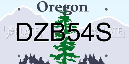 DZB54S Oregon License Plate