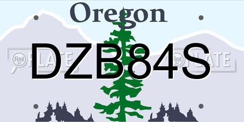 DZB84S Oregon License Plate