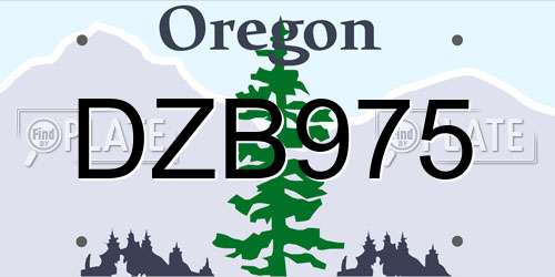 DZB975 Oregon License Plate