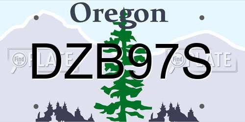 DZB97S Oregon License Plate