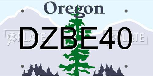 DZBE40 Oregon License Plate