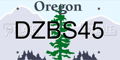 DZBS45 Oregon License Plate