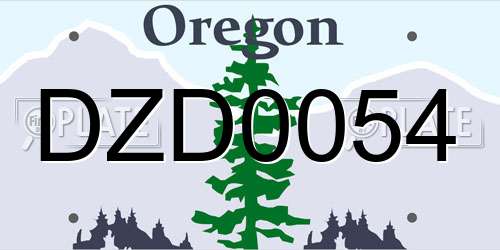 DZD0054 Oregon License Plate