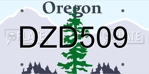 DZD509 Oregon License Plate