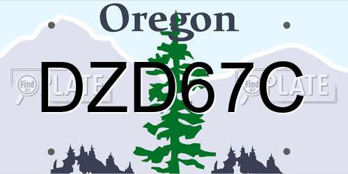 DZD67C Oregon License Plate