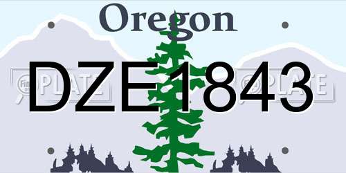 DZE1843 Oregon License Plate