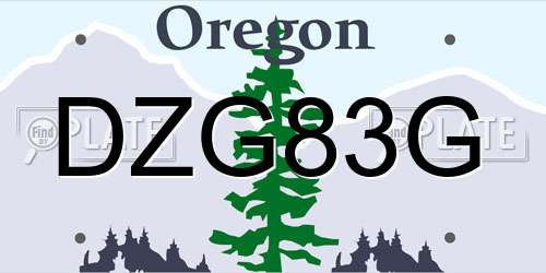 DZG83G Oregon License Plate