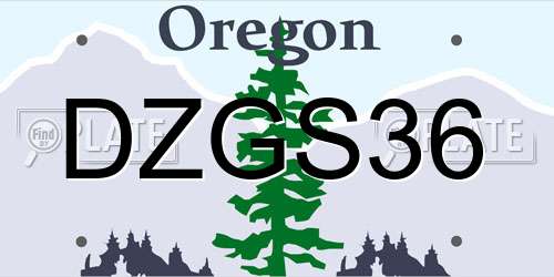 DZGS36 Oregon License Plate
