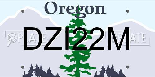 DZI22M Oregon License Plate