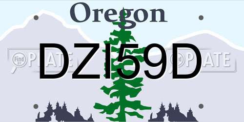 DZI59D Oregon License Plate