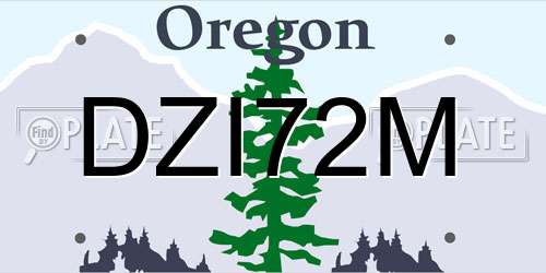 DZI72M Oregon License Plate