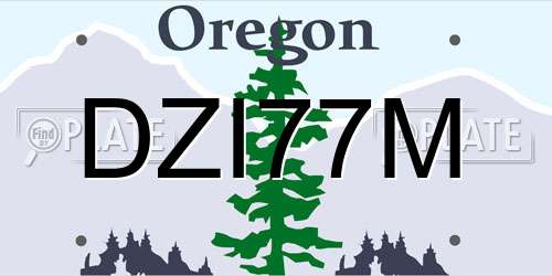 DZI77M Oregon License Plate