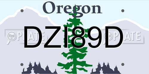 DZI89D Oregon License Plate