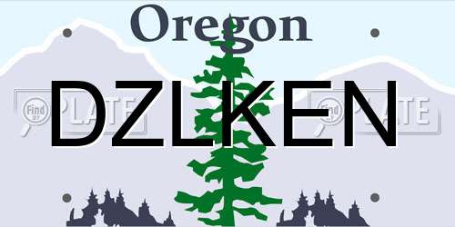 DZLKEN Oregon License Plate