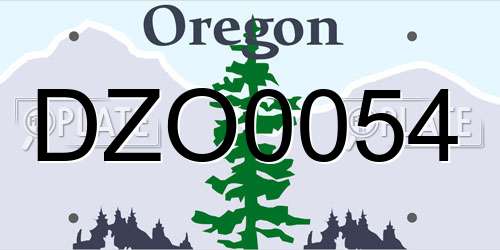 DZO0054 Oregon License Plate