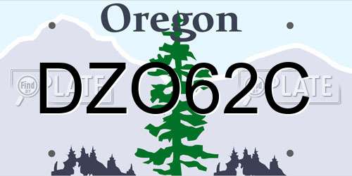 DZO62C Oregon License Plate