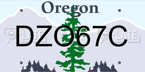 DZO67C Oregon License Plate