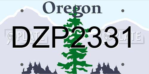 DZP2331 Oregon License Plate
