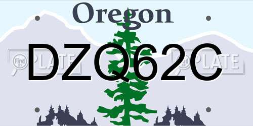 DZQ62C Oregon License Plate