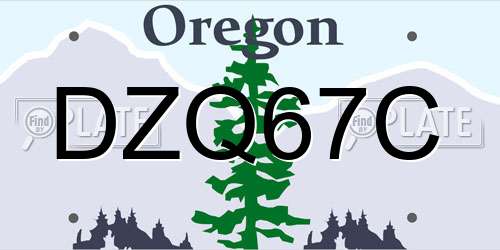 DZQ67C Oregon License Plate