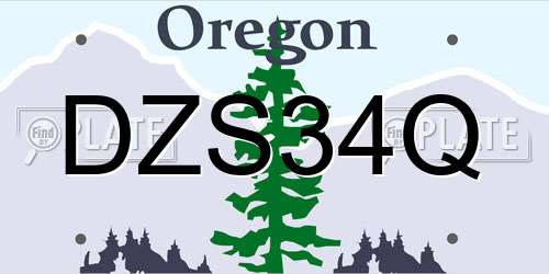 DZS34Q Oregon License Plate