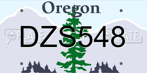 DZS548 Oregon License Plate